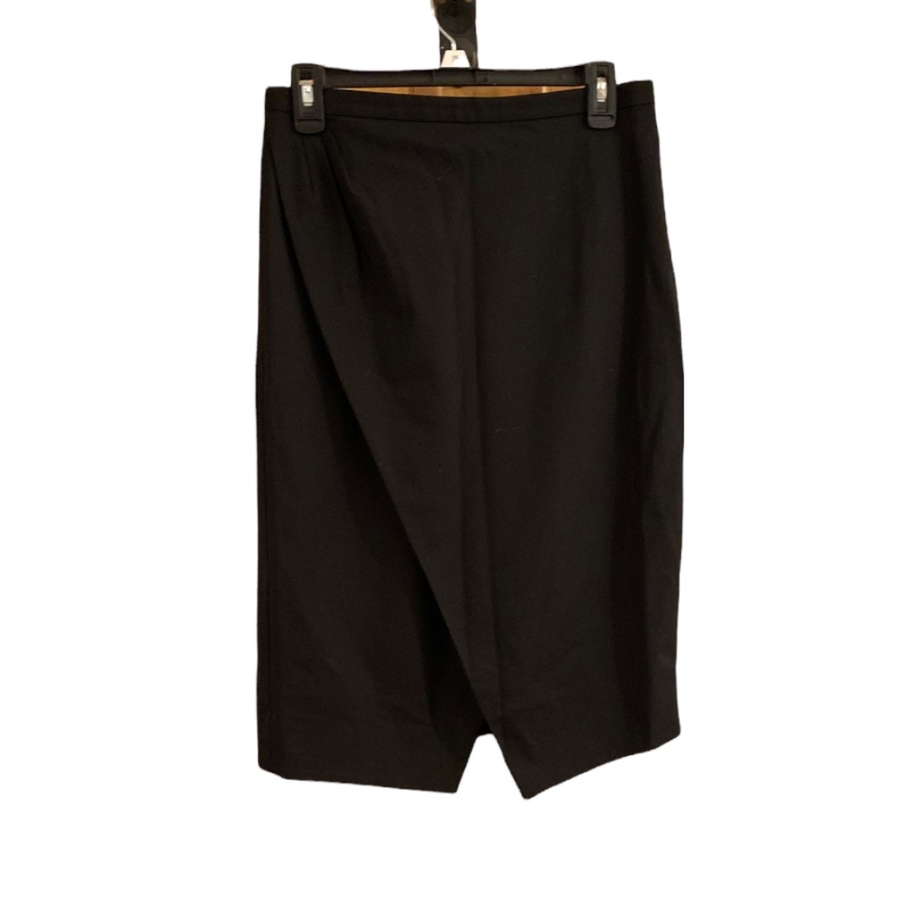 J. Crew 365 Faux Wrap Wool Blend Skirt in Black size 6 Tall
